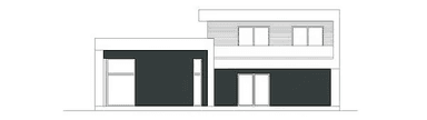Elewacja tylna domu jednorodzinnego NOWATORSKI D57