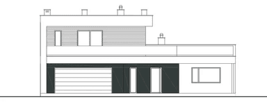 Elewacja frontowa domu jednorodzinnego NOWATORSKI D57 wariant I