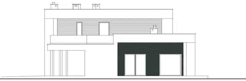 Elewacja prawa domu jednorodzinnego NOWATORSKI D57 wariant I