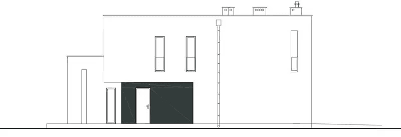 Elewacja lewa domu jednorodzinnego NOWATORSKI D57 wariant I