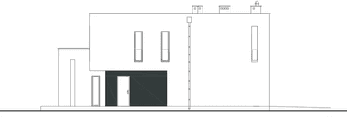 Elewacja lewa domu jednorodzinnego NOWATORSKI D57 wariant I