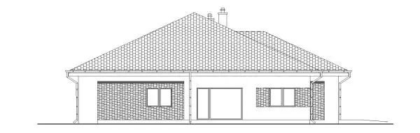 Elewacja lewa domu jednorodzinnego ODPOWIEDNI D66