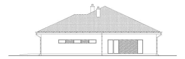 Elewacja prawa domu jednorodzinnego ODPOWIEDNI D66