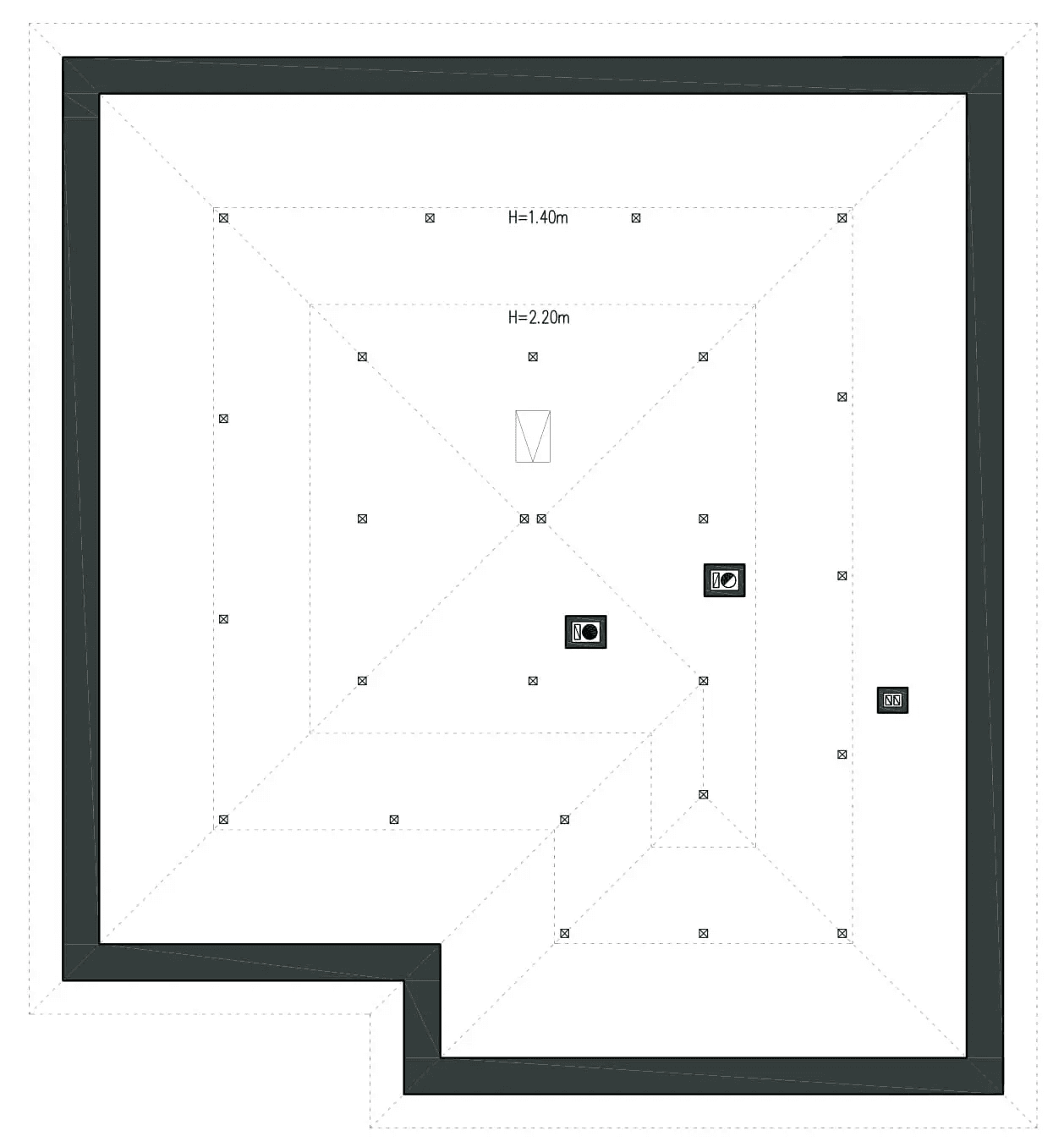 Rzut poddasza domu jednorodzinnego ODPOWIEDNI D66