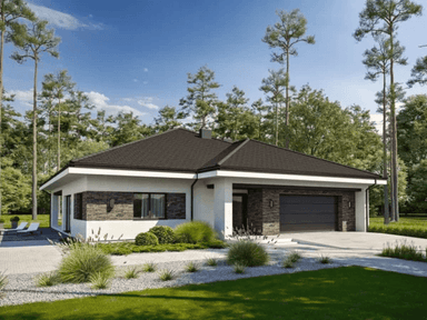 Wizualizacja domu jednorodzinnego ODPOWIEDNI D66