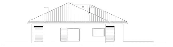 Elewacja lewa domu jednorodzinnego OKREŚLONY D63
