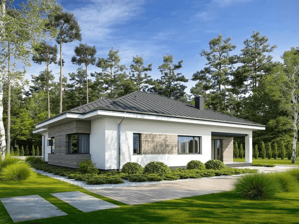 Wizualizacja domu jednorodzinnego OKREŚLONY D63