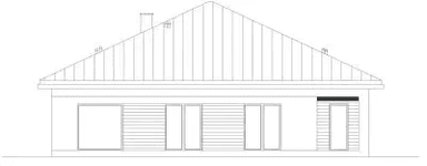 Elewacja tylna domu jednorodzinnego PEWNY D65