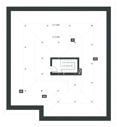 Rzut poddasza domu jednorodzinnego PEWNY D65