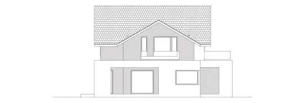 Elewacja lewa domu jednorodzinnego POSZUKIWANY D68