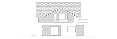 Elewacja lewa domu jednorodzinnego POSZUKIWANY D68