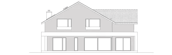 Elewacja tylna domu jednorodzinnego POSZUKIWANY D68