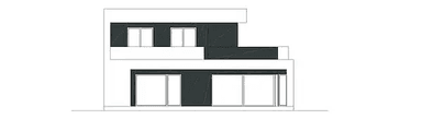 Elewacja tylna domu jednorodzinnego PRECYZYJNY D59