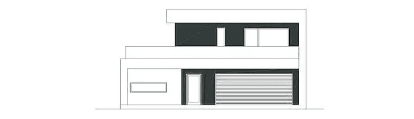 Elewacja frontowa domu jednorodzinnego PRECYZYJNY D59
