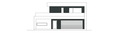 Elewacja frontowa domu jednorodzinnego PRECYZYJNY D59