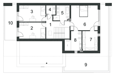 Rzut piętra domu jednorodzinnego PRECYZYJNY D59