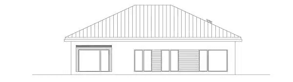 Elewacja tylna domu jednorodzinnego PRZYSTĘPNY D61