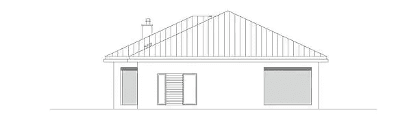 Elewacja lewa domu jednorodzinnego PRZYSTĘPNY D61