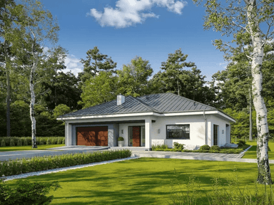 Wizualizacja domu jednorodzinnego PRZYSTĘPNY D61