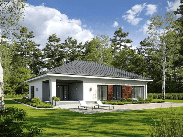 Wizualizacja domu jednorodzinnego PRZYSTĘPNY D61