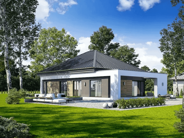 Wizualizacja domu jednorodzinnego SPOKOJNY D51