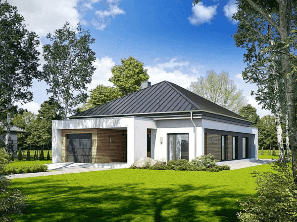 Wizualizacja domu jednorodzinnego SPOKOJNY D51
