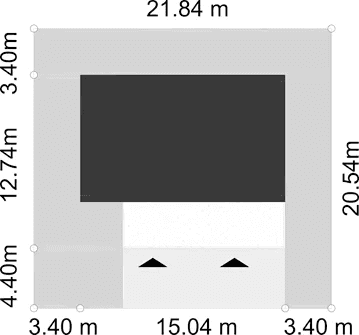 Rzut usytuowania domu jednorodzinnego STANOWCZY D70 na działce