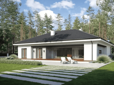 Wizualizacja domu jednorodzinnego SWOBODNY D76