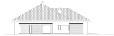 Elewacja lewa domu jednorodzinnego SZCZEGÓLNY D78