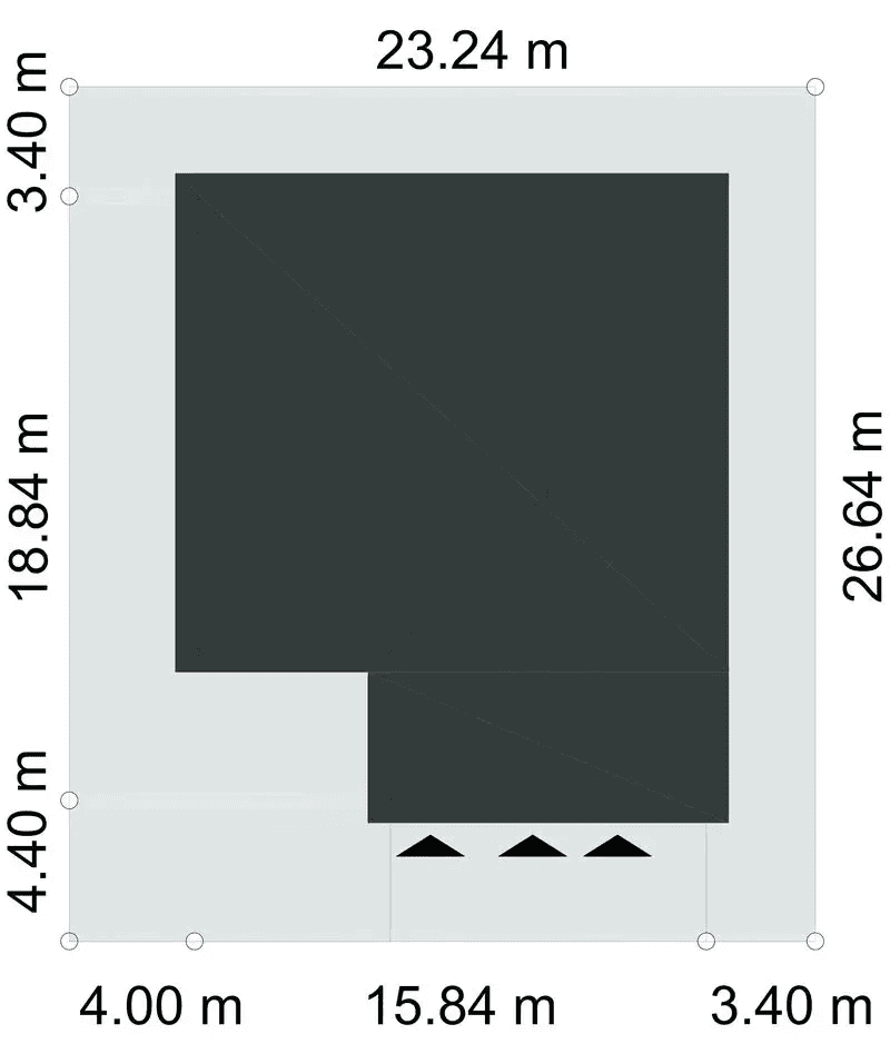 Rzut usytuowania domu jednorodzinnego SZCZEGÓLNY D78 na działce