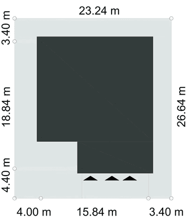 Rzut usytuowania domu jednorodzinnego SZCZEGÓLNY D78 na działce