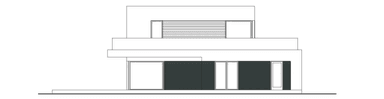 Elewacja tylna domu jednorodzinnego SZYKOWNY D43