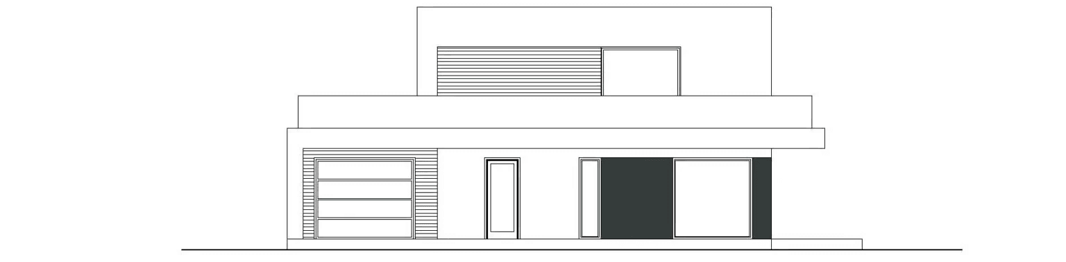Elewacja frontowa domu jednorodzinnego SZYKOWNY D43