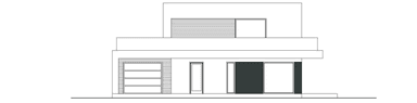 Elewacja frontowa domu jednorodzinnego SZYKOWNY D43