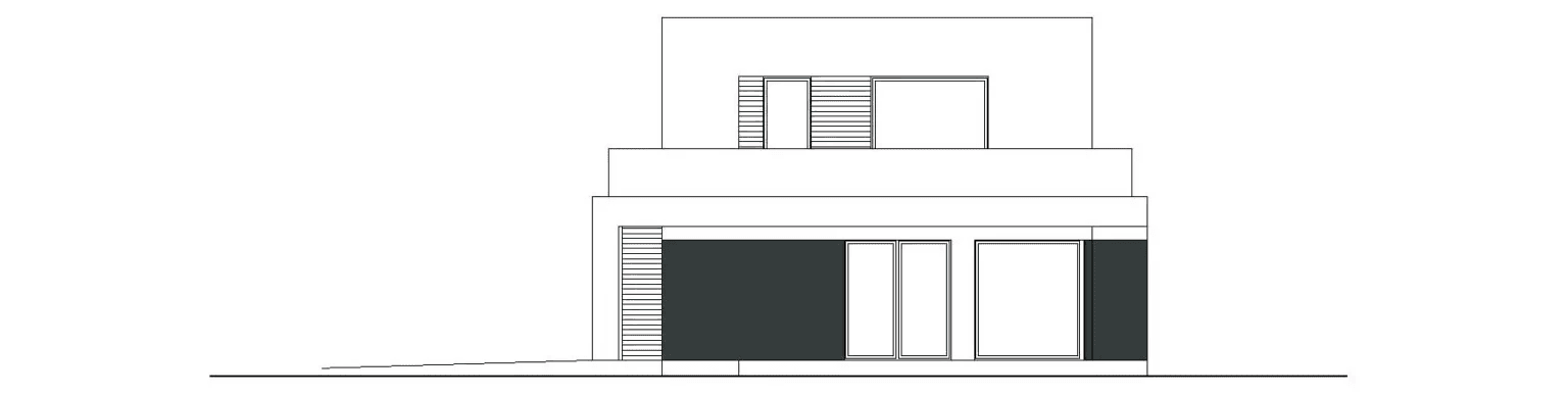 Elewacja prawa domu jednorodzinnego SZYKOWNY D43