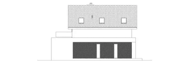 Elewacja prawa domu jednorodzinnego TWÓRCZY D79