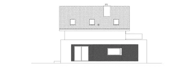 Elewacja lewa domu jednorodzinnego TWÓRCZY D79