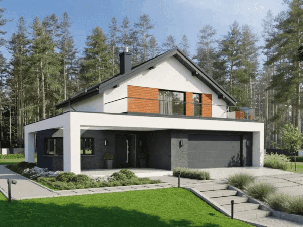 Wizualizacja domu jednorodzinnego TWÓRCZY D79