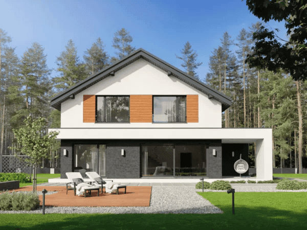 Wizualizacja domu jednorodzinnego TWÓRCZY D79
