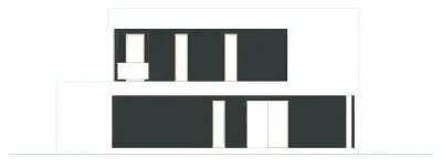 Elewacja prawa domu jednorodzinnego WYSZUKANY D64