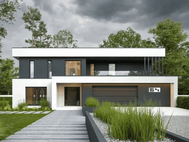 Wizualizacja domu jednorodzinnego WYSZUKANY D64