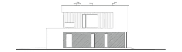 Elewacja prawa domu jednorodzinnego WYSZUKANY D64 wariant II