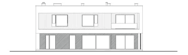 Elewacja tylna domu jednorodzinnego WYSZUKANY D64 wariant II