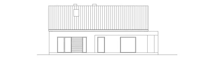 Elewacja tylna domu jednorodzinnego ZGRABNY D53