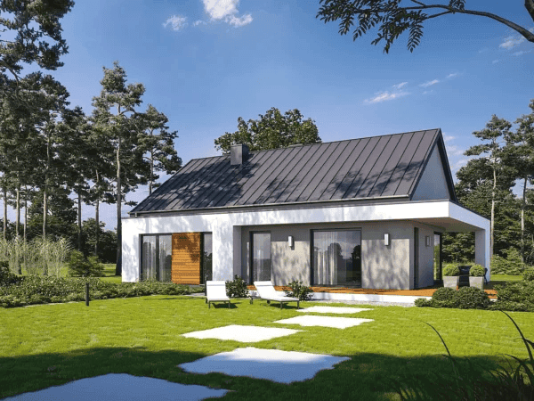 Wizualizacja domu jednorodzinnego ZGRABNY D53