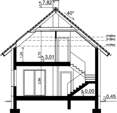 Przekrój domu jednorodzinnego Abel