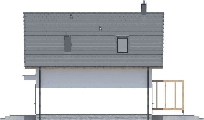 Elewacja prawa domu jednorodzinnego Abel