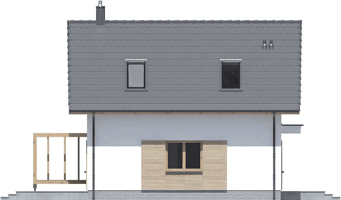 Elewacja lewa domu jednorodzinnego Abel