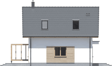Elewacja lewa domu jednorodzinnego Abel