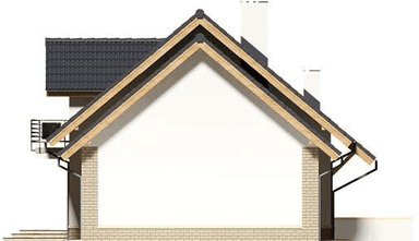 Elewacja prawa domu jednorodzinnego Ajaks 2